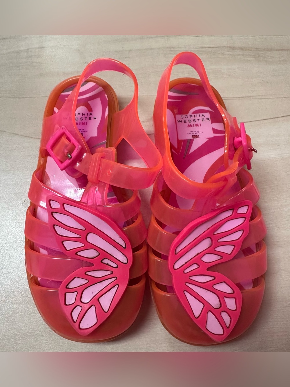 Sophia Webster Mini Kids' Pink Butterfly Jelly Sandals